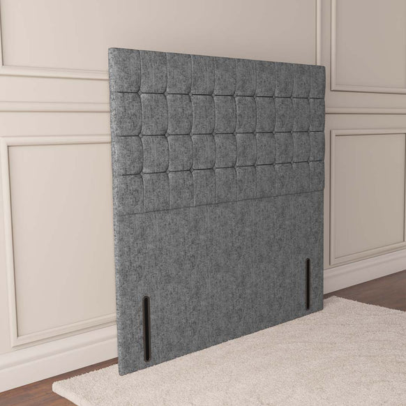 Kingston Floor Standing Headboard - Silver Chenille