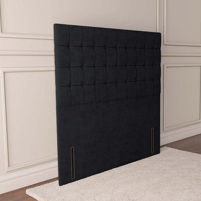 Kingston Floor Standing Headboard - Black Plush Velvet