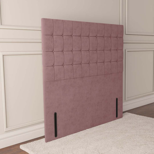 Kingston Floor Standing Headboard - Pink Plush Velvet