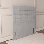 Kingston Floor Standing Headboard - Silver Plush Velvet