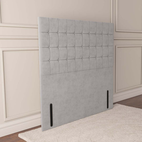 Kingston Floor Standing Headboard - Silver Plush Velvet