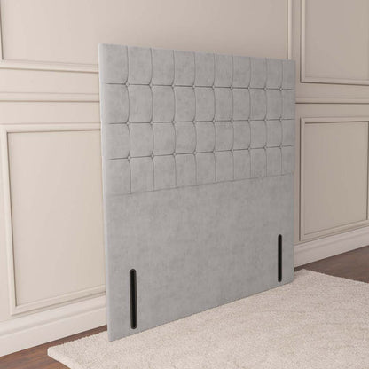 Kingston Floor Standing Headboard - Silver Plush Velvet