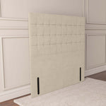 Kingston Floor Standing Headboard - Cream Plush Velvet