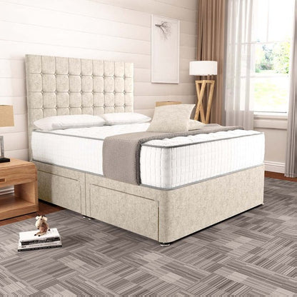 Kingston Divan Bed - Cream Chenille