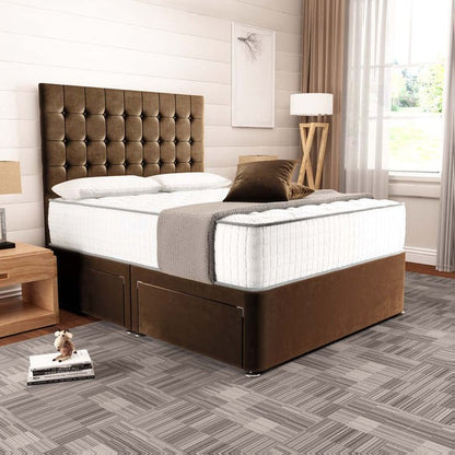 Kingston Divan Bed - Mocca Plush Velvet