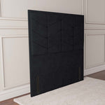 Lancaster Floor Standing Headboard - Black Plush Velvet