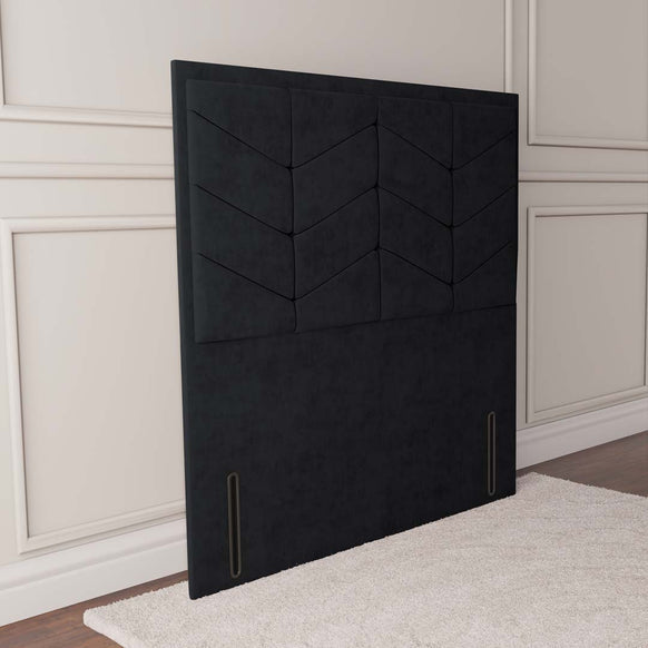 Lancaster Floor Standing Headboard - Black Plush Velvet