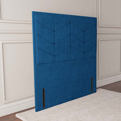 Lancaster Floor Standing Headboard - Blue Plush Velvet