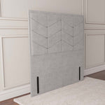 Lancaster Floor Standing Headboard - Silver Plush Velvet