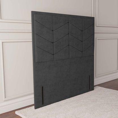 Lancaster Floor Standing Headboard - Steel Plush Velvet