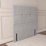 Lima Floor Standing Headboard - Silver Plush Velvet