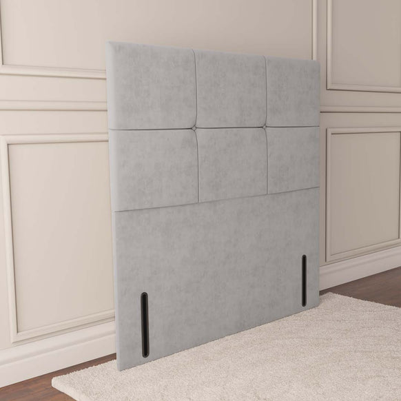 Lima Floor Standing Headboard - Silver Plush Velvet