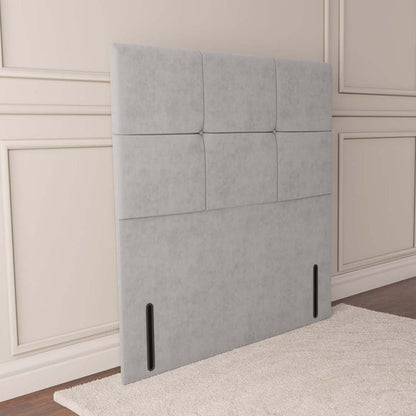 Lima Floor Standing Headboard - Silver Plush Velvet