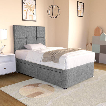 Lima Kids Divan Bed - Silver Chenille