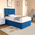 Lima Kids Divan Bed - Blue Plush Velvet