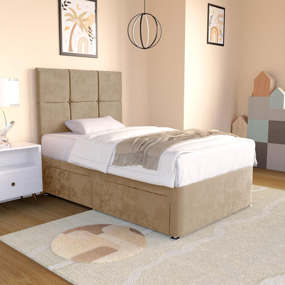 Lima Kids Divan Bed - Mink Plush Velvet