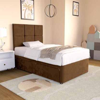 Lima Kids Divan Bed - Mocca Plush Velvet