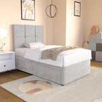 Lima Kids Divan Bed - Silver Plush Velvet