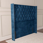 Luxor Wingback Floor Standing Headboard - Blue Coniston