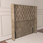 Luxor Wingback Floor Standing Headboard - Mink Coniston