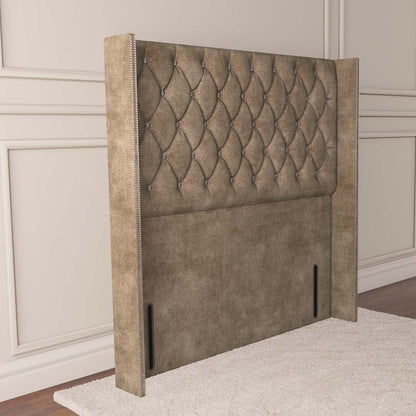 Luxor Wingback Floor Standing Headboard - Mink Coniston
