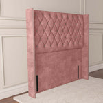 Luxor Wingback Floor Standing Headboard - Pink Coniston