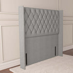 Luxor Wingback Floor Standing Headboard - Silver Linoso