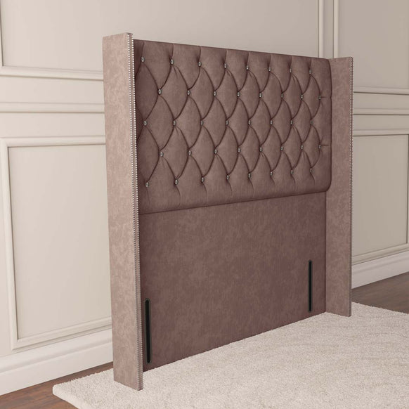 Luxor Wingback Floor Standing Headboard - Mauve Naples