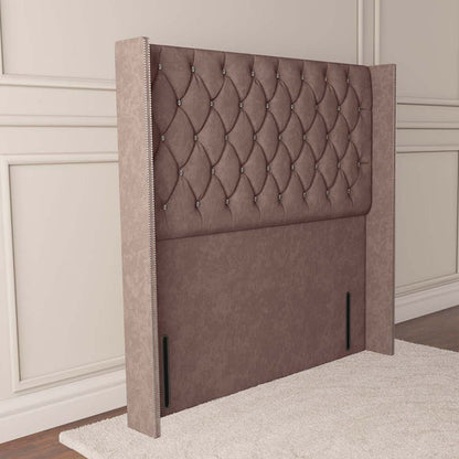Luxor Wingback Floor Standing Headboard - Mauve Naples
