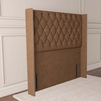 Luxor Wingback Floor Standing Headboard - Mink Naples