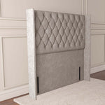 Luxor Wingback Floor Standing Headboard - Seal Grey Naples