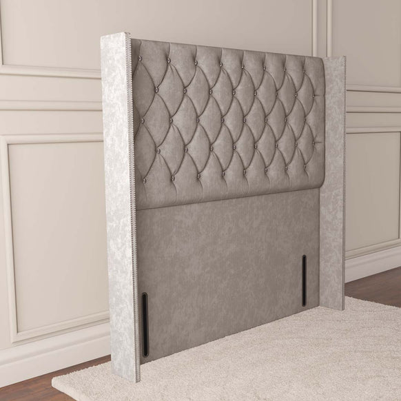Luxor Wingback Floor Standing Headboard - Seal Grey Naples