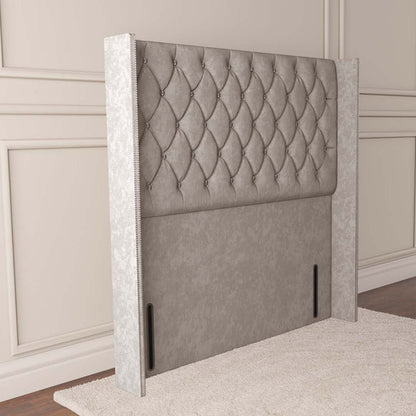 Luxor Wingback Floor Standing Headboard - Seal Grey Naples