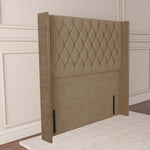 Luxor Wingback Floor Standing Headboard - Mink Plush Velvet