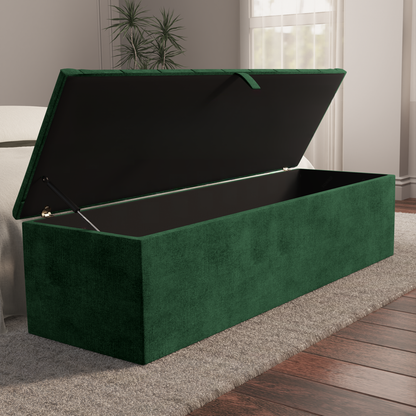 Madrid Ottoman Storage Box - Emerald Coniston
