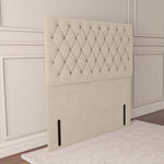 Moscow Floor Standing Headboard - Cream Plush Velvet