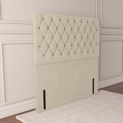 Moscow Floor Standing Headboard - Cream Plush Velvet