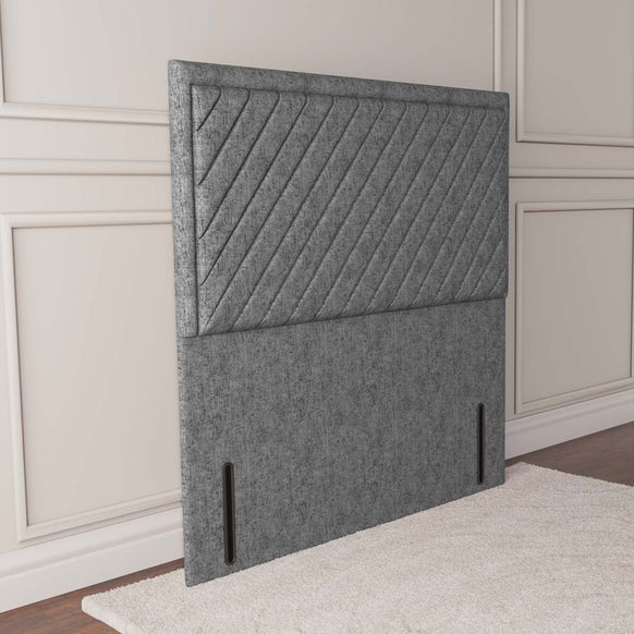 Oxford Floor Standing Headboard - Silver Chenille
