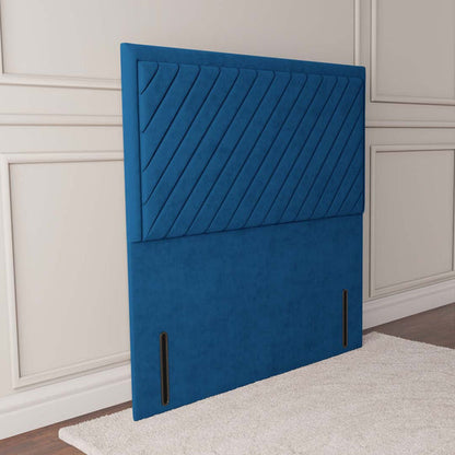 Oxford Floor Standing Headboard - Blue Plush Velvet