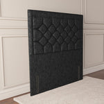 Panama Floor Standing Headboard - Black Chenille