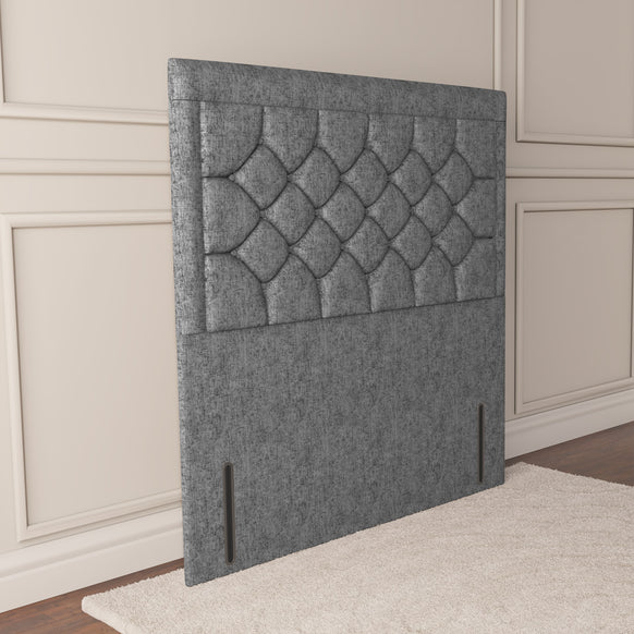 Panama Floor Standing Headboard - Silver Chenille