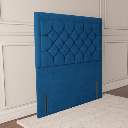 Panama Floor Standing Headboard - Blue Plush Velvet