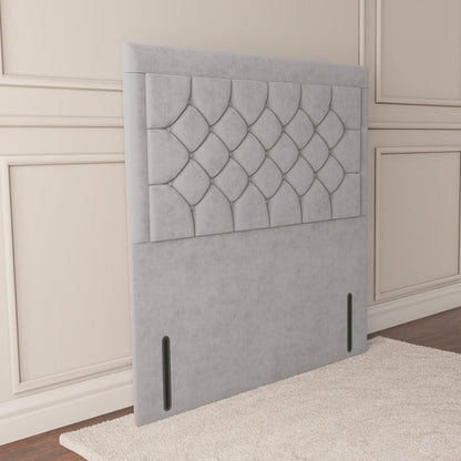 Panama Floor Standing Headboard - Silver Plush Velvet