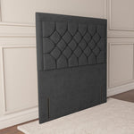 Panama Floor Standing Headboard - Steel Plush Velvet