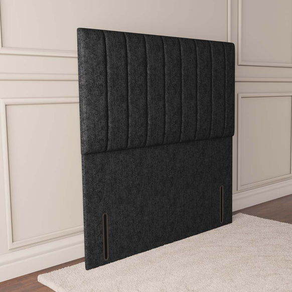 Prague Floor Standing Headboard - Black Chenille