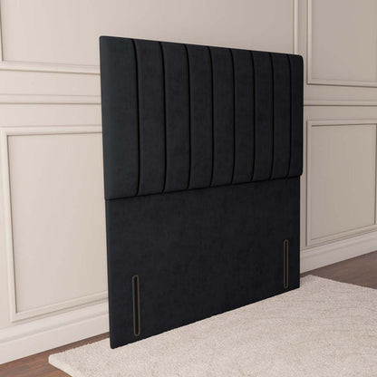 Prague Floor Standing Headboard - Black Plush Velvet