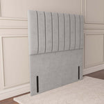 Prague Floor Standing Headboard - Silver Plush Velvet