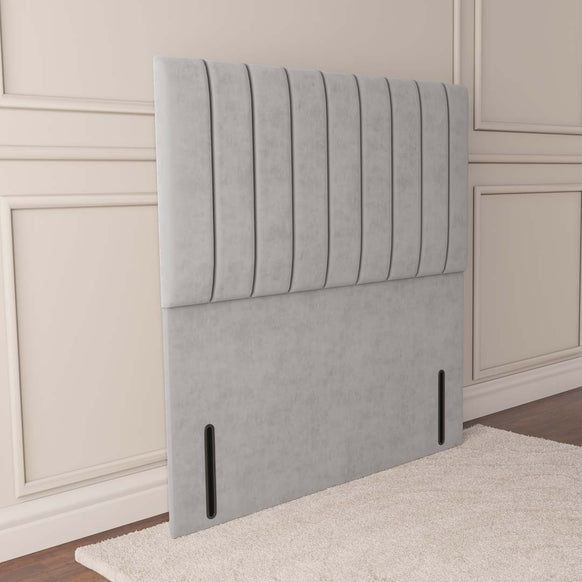 Prague Floor Standing Headboard - Silver Plush Velvet