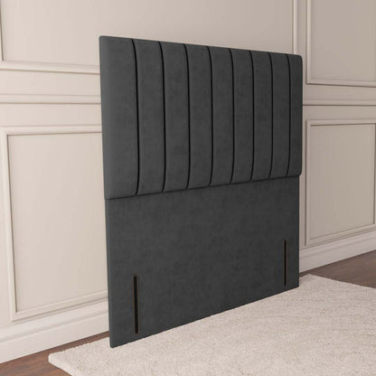 Prague Floor Standing Headboard - Steel Plush Velvet