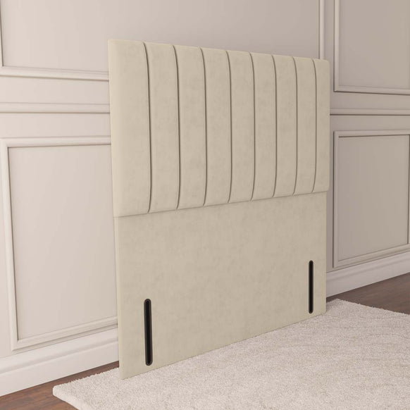 Prague Floor Standing Headboard - Cream Plush Velvet